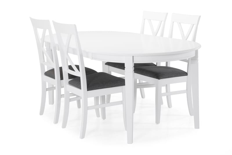 Matbord Lowisa med 4 st Twain stolar - Vit - Möbler - Bord & matgrupp - Matgrupp