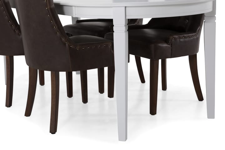 Matbord Lowisa med 6 st Tuva stolar - Vit|Brun - Möbler - Bord & matgrupp - Matgrupp