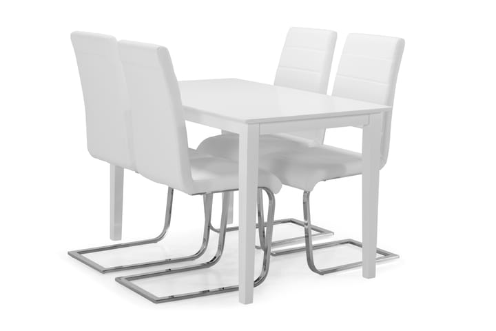 Matbord Matilda med 4 st Jack stolar - Vit|Krom - Möbler - Bord & matgrupp - Matgrupp