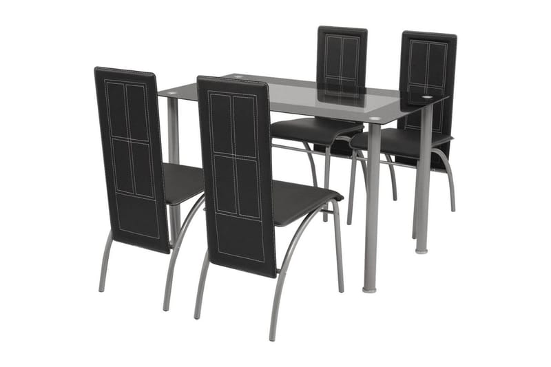 Matbord och stolar 5 delar svart - Svart - Möbler - Bord & matgrupp - Matgrupp