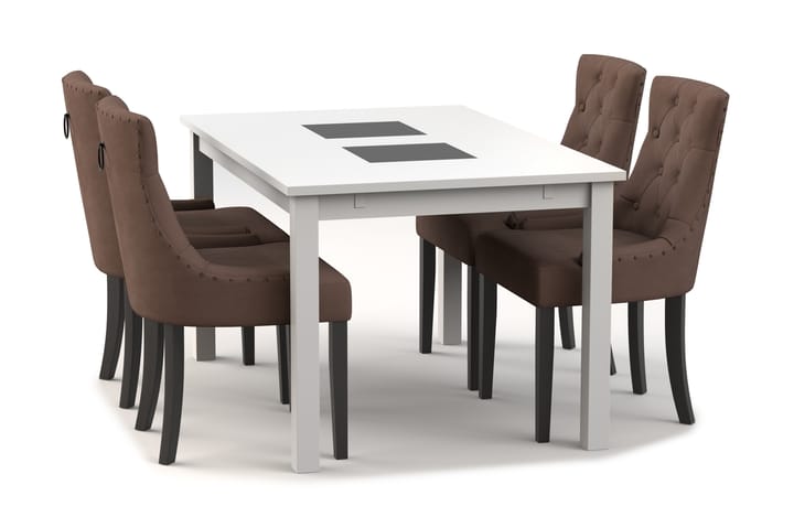 Matbord Octavia Förlängningsbart 140 cm med 4st Köksstol Oph - Vit - Möbler - Bord & matgrupp - Matgrupp