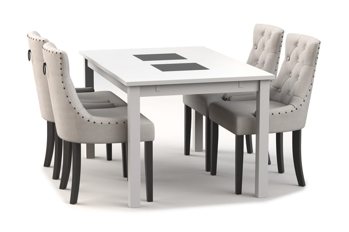 Matbord Octavia Förlängningsbart 140 cm med 4st Köksstol Oph - Vit - Möbler - Bord & matgrupp - Matgrupp