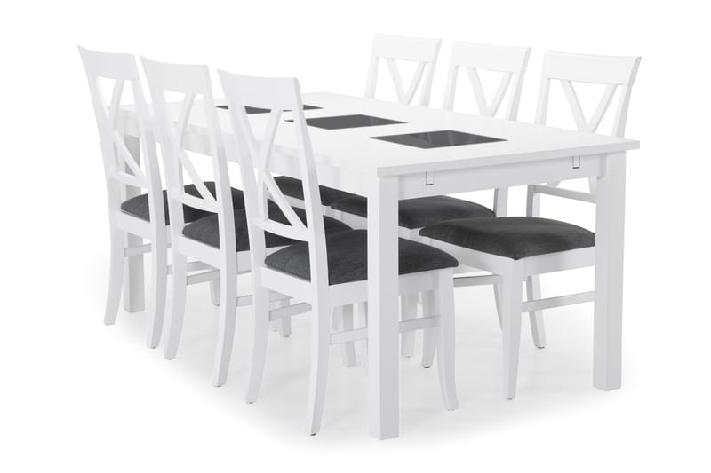 Matbord Octavia med 6 st Twain stolar - Vit - Möbler - Bord & matgrupp - Matgrupp