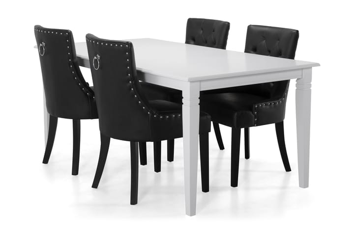 Matbord Twain med 4 st Tuva stolar - Vit|Svart - Möbler - Bord & matgrupp - Matgrupp