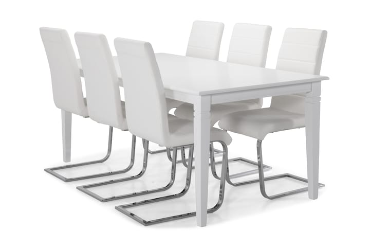 Matbord Twain med 6 st Jack stolar - Vit - Möbler - Bord & matgrupp - Matgrupp