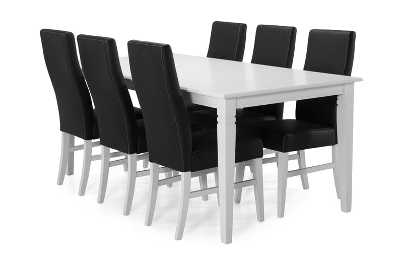 Matbord Twain med 6 st Max stolar - Vit|Svart - Möbler - Bord & matgrupp - Matgrupp