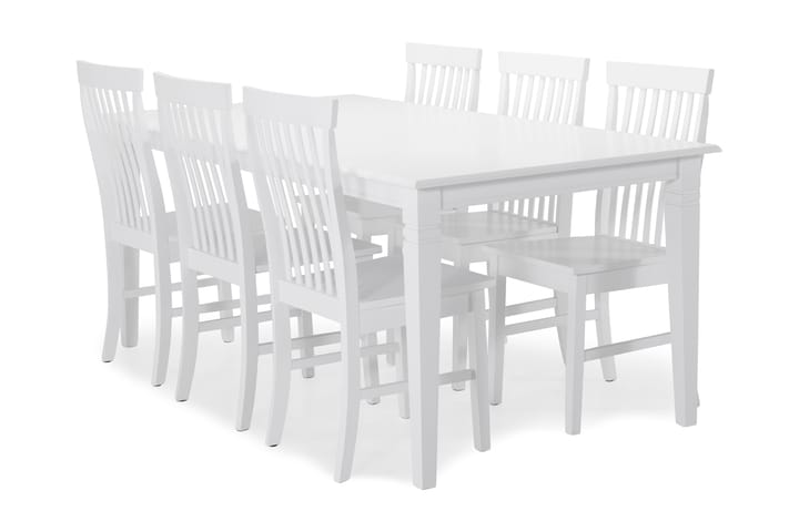Matbord Twain med 6 st Milica stolar - Vit - Möbler - Bord & matgrupp - Matgrupp