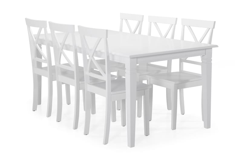 Matbord Twain med 6 st Nadica stolar - Vit - Möbler - Bord & matgrupp - Matgrupp