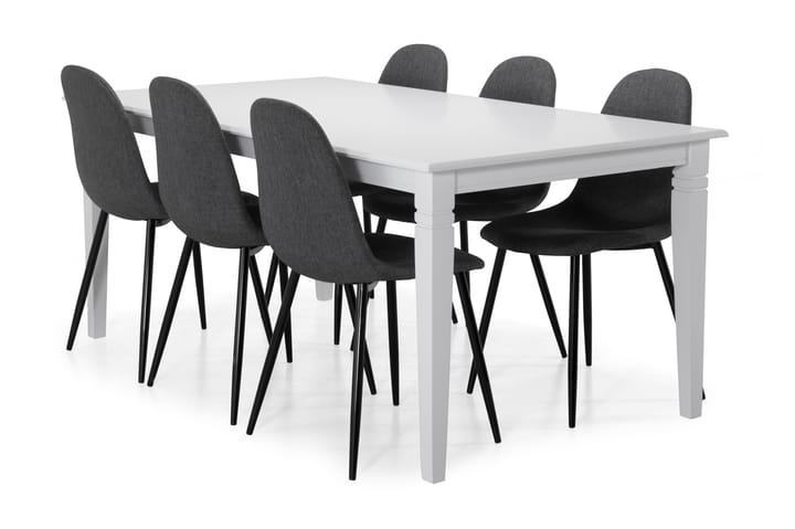 Matbord Twain med 6 st Naira stolar - Grå|Svart - Möbler - Bord & matgrupp - Matgrupp