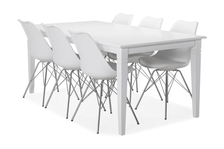 Matbord Twain med 6 st Scale stolar - Vit|Krom - Möbler - Bord & matgrupp - Matgrupp