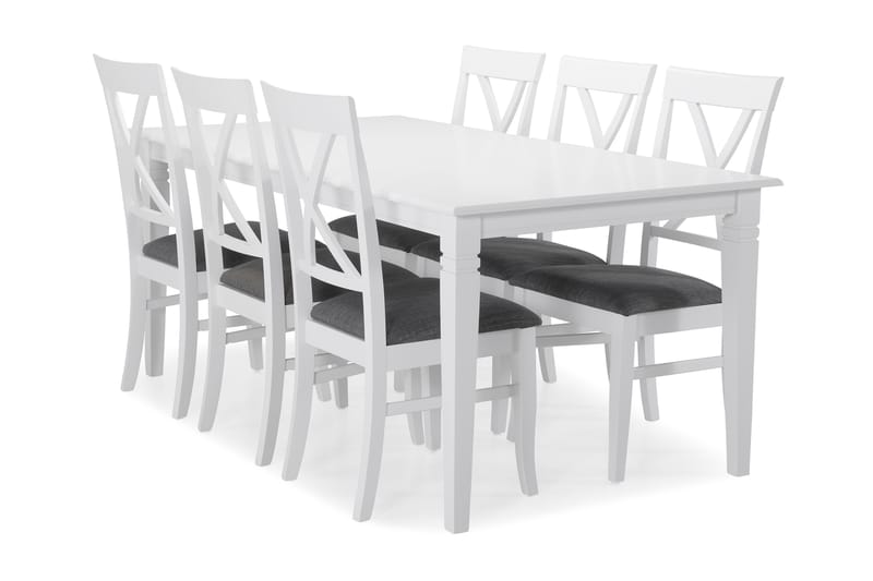 Matbord Twain med 6 st Twain stolar - Vit - Möbler - Bord & matgrupp - Matgrupp