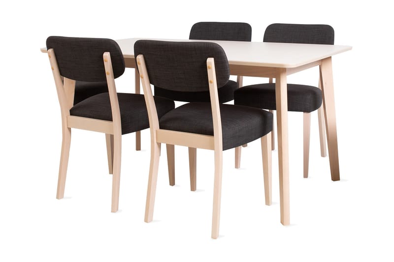 Matgrupp Adora med 4 stolar - Ljust bokträ - Möbler - Bord & matgrupp - Matgrupp