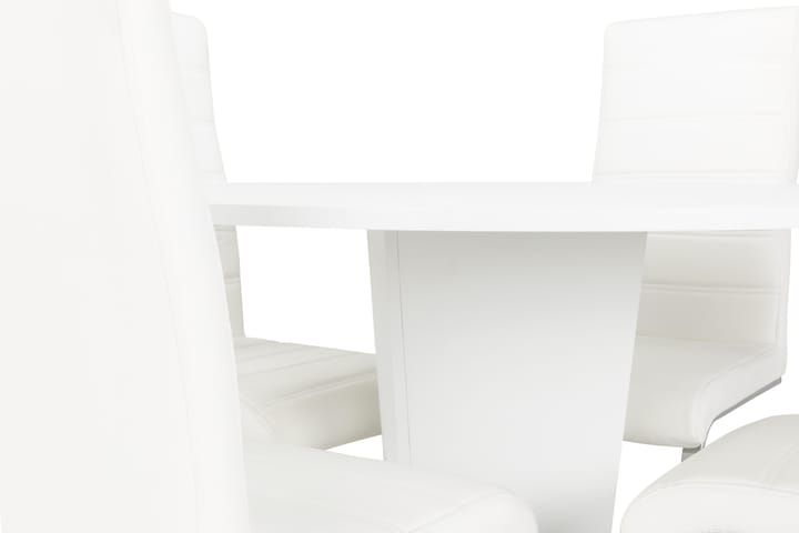 Matgrupp Blocco 120 cm med 4st Jack stolar Vit - Vit - Möbler - Bord & matgrupp - Matgrupp