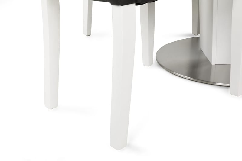 Matgrupp Blocco 120 cm med 4st Leo stolar Svart - Vit|Svart - Möbler - Bord & matgrupp - Matgrupp