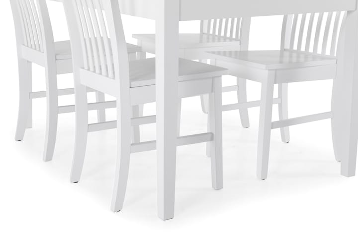 Matgrupp Montague med 4 st Milica stolar - Betong|Vit - Möbler - Bord & matgrupp - Matgrupp