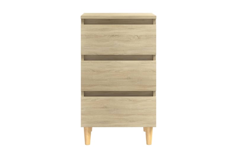 Sängbord med ben i massivt trä 2 st sonoma-ek 40x35x69 cm - Brun - Möbler - Bord - Sängbord & nattduksbord