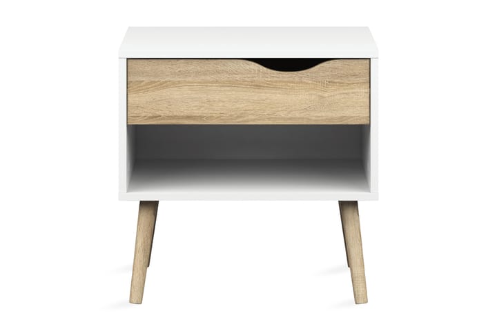 Sängbord Vasiliki 50 cm - Vit|Ek - Möbler - Bord - Sängbord & nattduksbord