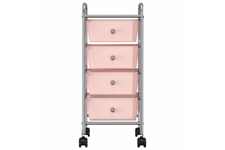 Förvaringsvagn 4 lådor rosa plast - Rosa - Möbler - Bord & matgrupp - Serveringsvagn & serveringsbord - Drinkvagn & barvagn