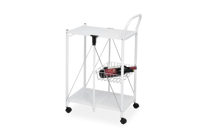 Rullbord Lively 58 cm Hopfällbart - Vit|Krom - Möbler - Bord & matgrupp - Serveringsvagn & serveringsbord - Drinkvagn & barvagn