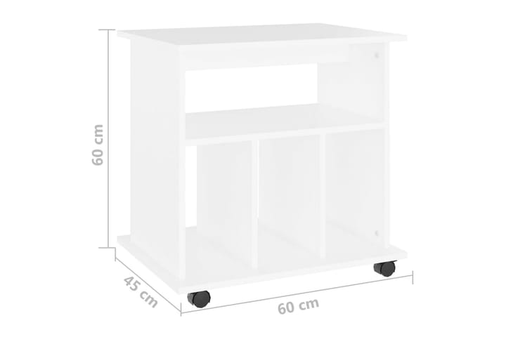 Skåp med hjul vit 60x45x60 cm spånskiva - Vit - Möbler - Bord & matgrupp - Serveringsvagn & serveringsbord - Drinkvagn & barvagn