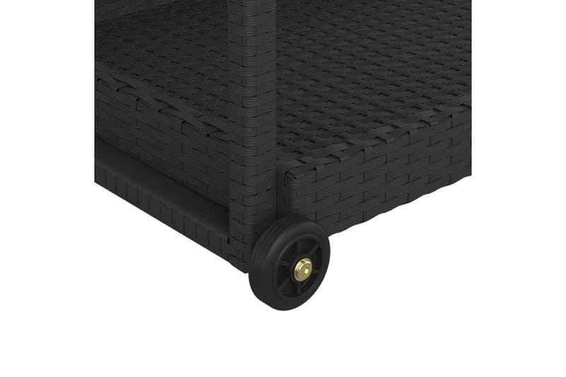 Serveringsvagn svart 100x45x83 cm konstrotting - Svart - Möbler - Bord & matgrupp - Serveringsvagn & serveringsbord - Köksvagn