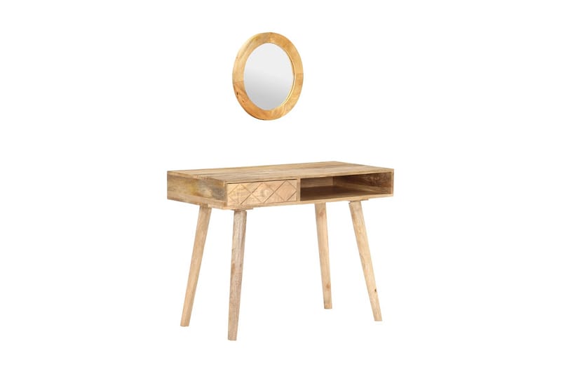 Sminkbord 100x50x76 cm massivt mangoträ - Brun - Möbler - Bord & matgrupp - Sminkbord & toalettbord