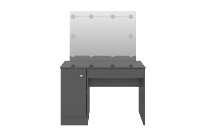 Sminkbord med LED-belysning 110x55x145 cm MDF glänsande grå - Grå - Möbler - Bord & matgrupp - Sminkbord & toalettbord - Sminkbord med lampor