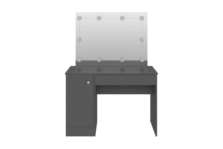 Sminkbord med LED-belysning 110x55x145 cm MDF grå - Grå - Möbler - Bord & matgrupp - Sminkbord & toalettbord