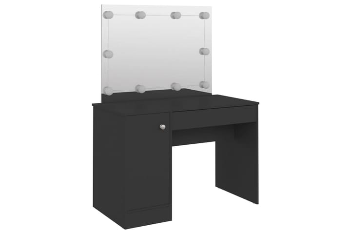 Sminkbord med LED-belysning 110x55x145 cm MDF svart - Svart - Möbler - Bord & matgrupp - Sminkbord & toalettbord