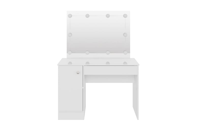 Sminkbord med LED-belysning 110x55x145 cm MDF vit - Vit - Möbler - Bord & matgrupp - Sminkbord & toalettbord
