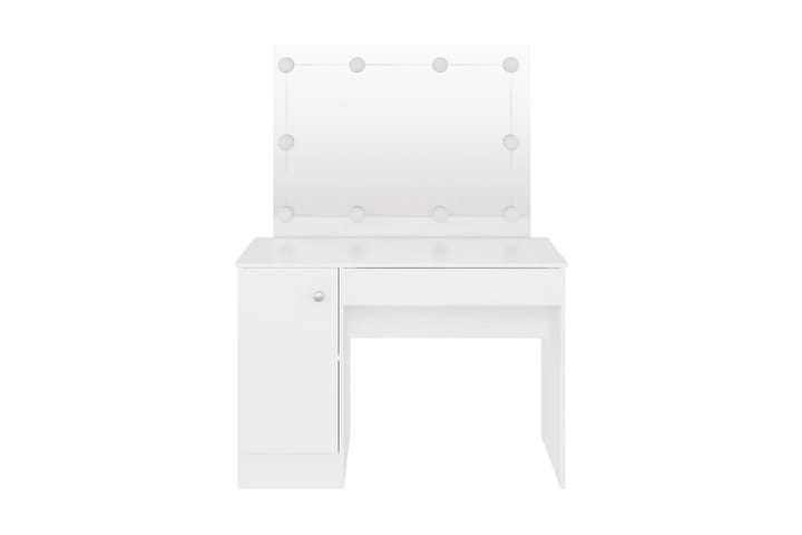 Sminkbord med LED-belysning 110x55x145 cm MDF vit - Vit - Möbler - Bord & matgrupp - Sminkbord & toalettbord