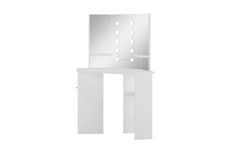 Sminkbord med LED-lampor hörn vit - Vit - Möbler - Bord & matgrupp - Sminkbord & toalettbord - Sminkbord med lampor