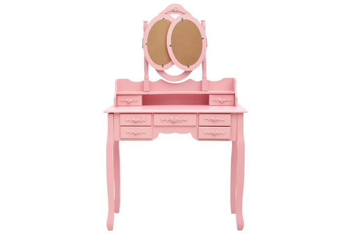 Sminkbord med pall och 3 speglar rosa - Rosa - Möbler - Bord & matgrupp - Sminkbord & toalettbord