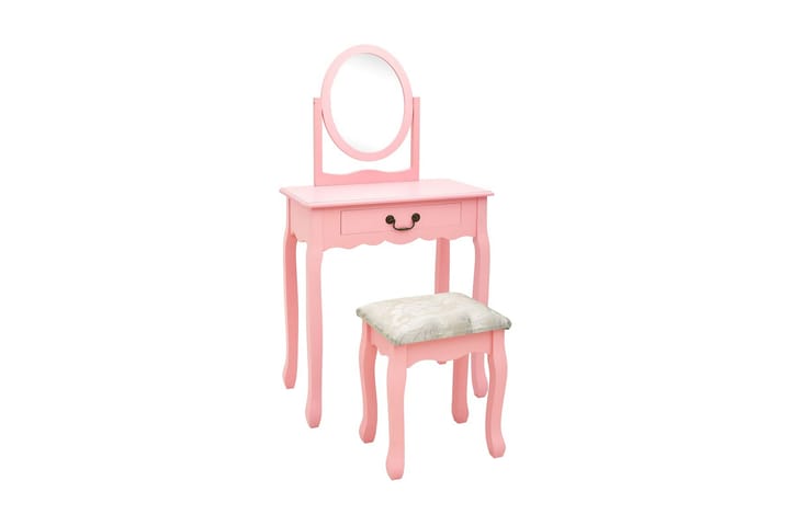 Sminkbord med pall rosa 65x36x128 cm kejsarträ MDF - Rosa - Möbler - Bord & matgrupp - Sminkbord & toalettbord