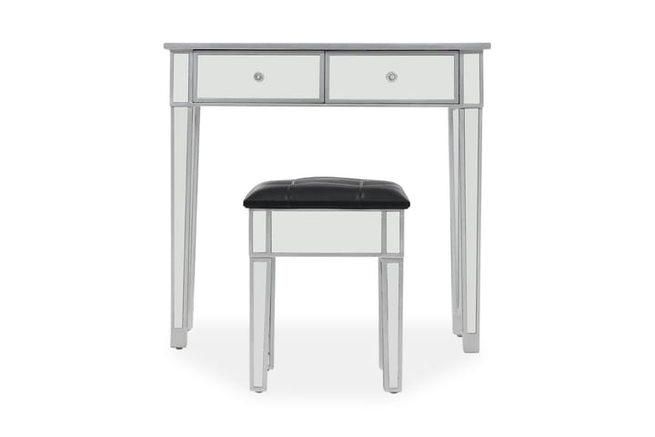 Sminkbord med pall spegellådor MDF och glas - Silver - Förvaring - Hylla - Bokhylla