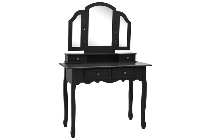 Sminkbord med pall svart 100x40x146 cm kejsarträ - Svart - Möbler - Bord & matgrupp - Sminkbord & toalettbord