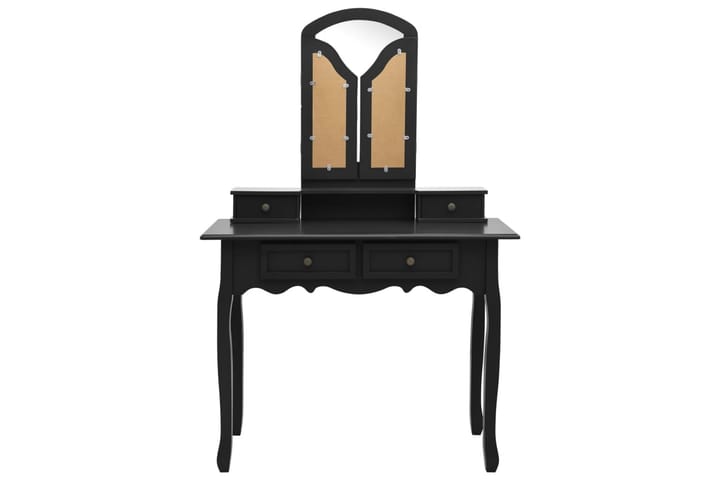 Sminkbord med pall svart 100x40x146 cm kejsarträ - Svart - Möbler - Bord & matgrupp - Sminkbord & toalettbord