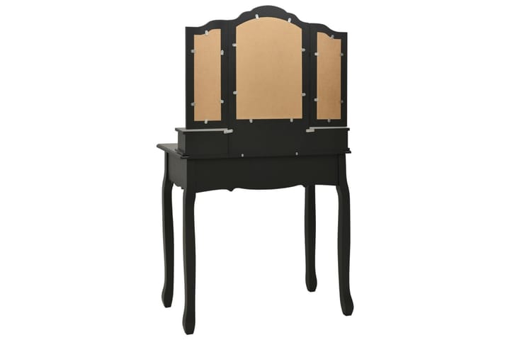 Sminkbord med pall svart 80x69x141 cm paulowniaträ - Svart - Möbler - Bord & matgrupp - Sminkbord & toalettbord