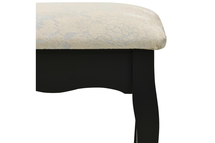 Sminkbord med pall svart 80x69x141 cm paulowniaträ - Svart - Möbler - Bord & matgrupp - Sminkbord & toalettbord