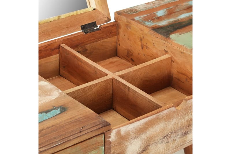 Sminkbord med spegel 112x45x76 cm massivt återvunnet trä - Brun - Möbler - Bord & matgrupp - Sminkbord & toalettbord