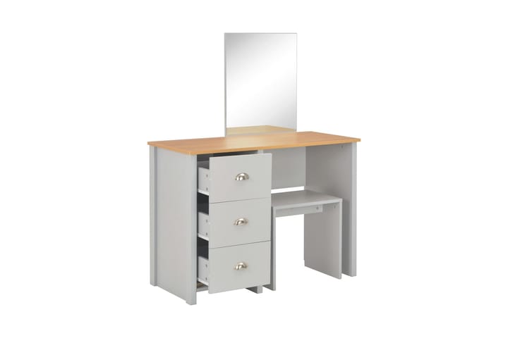 Sminkbord med spegel och pall grå 104x45x131 cm - Grå - Möbler - Bord & matgrupp - Sminkbord & toalettbord