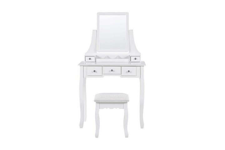 Toalettbord Nacori 80 cm Spegel + Pall - Vit - Möbler - Bord & matgrupp - Sminkbord & toalettbord