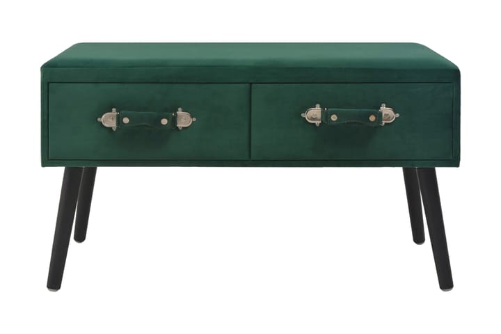 Bänk med lådor 80 cm grön sammet - Grön - Möbler - Bord & matgrupp - Soffbord