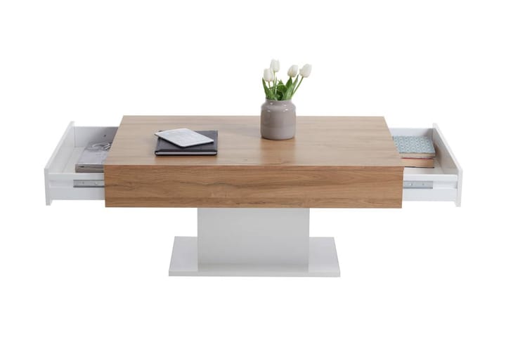FMD Soffbord antik ek och vit - Brun - Möbler - Bord & matgrupp - Soffbord
