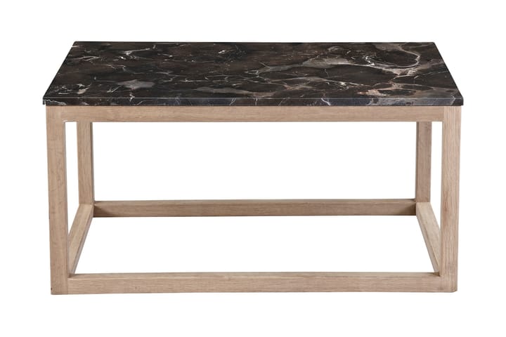 Matbord Grasp 90 cm Marmor - Brun/Ek - Möbler - Bord & matgrupp - Soffbord