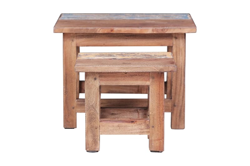 Satsbord 2 st massivt återvunnet trä - Brun - Möbler - Bord & matgrupp - Avlastningsbord & sidobord - Satsbord