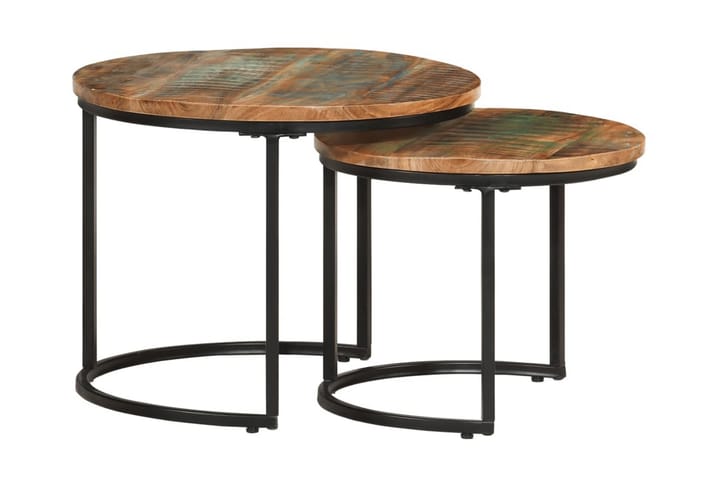 Satsbord 2 st massivt återvunnet trä - Brun - Möbler - Bord & matgrupp - Soffbord