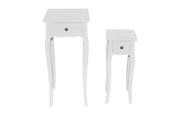 Satsbord 2 st med låda vit - Vit - Möbler - Bord & matgrupp - Avlastningsbord & sidobord - Satsbord