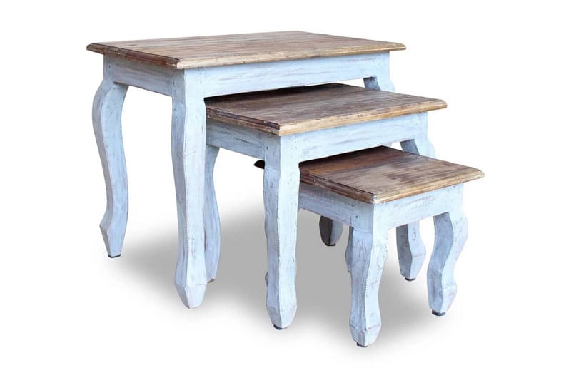 Satsbord 3 delar i massivt återvunnet trä - Brun - Möbler - Bord & matgrupp - Avlastningsbord & sidobord - Satsbord