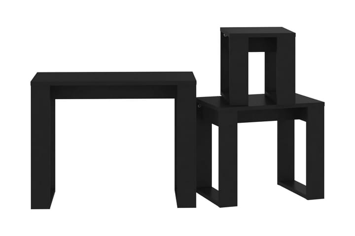 Satsbord 3 st svart spånskiva - Svart - Möbler - Bord & matgrupp - Soffbord